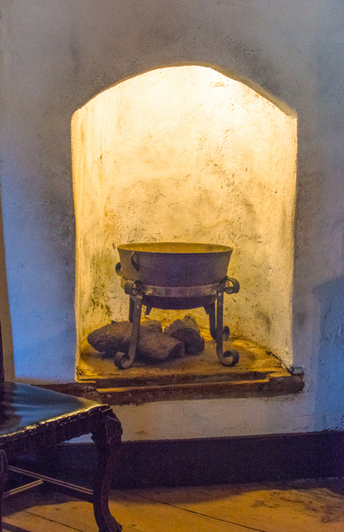 Fireplace and Chair, Mission San Juan Bautista, California : Mission San Juan Bautista :  Jim Messer Photography