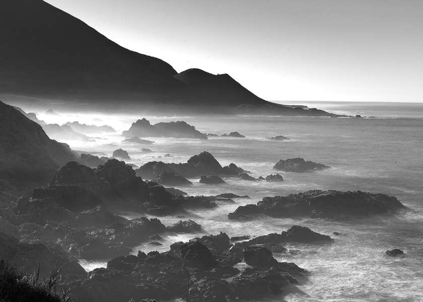 Coast in Morning Mist, Big Sur, California : Nature In Monochrome :  Jim Messer Photography