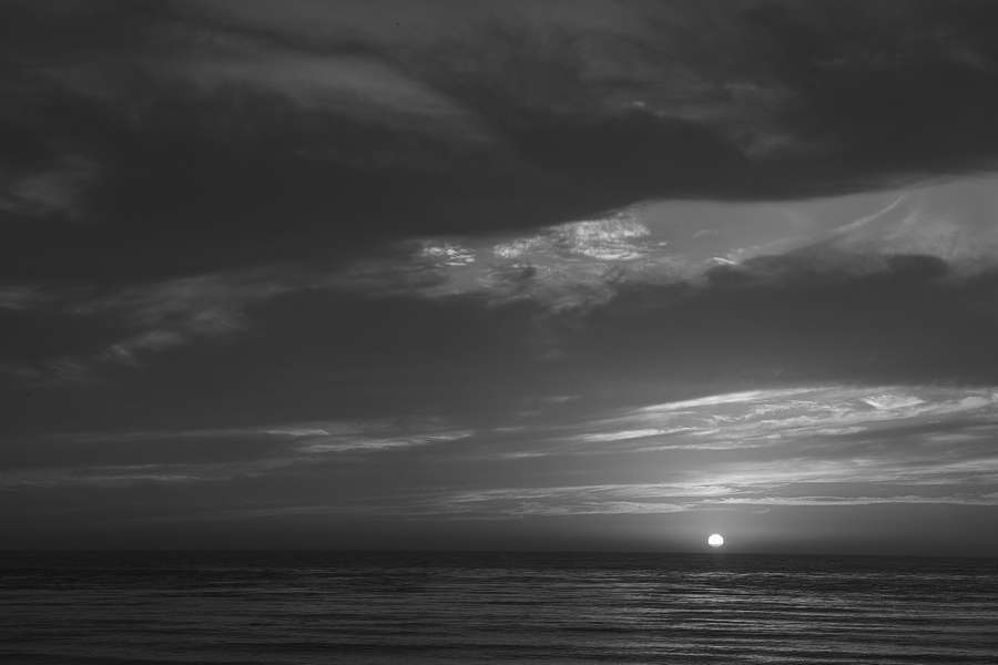 Sunset at Carmel Beach, Carmel, California : Nature In Monochrome :  Jim Messer Photography
