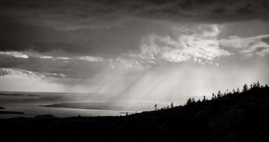 Rainstorm Offshore Acadia National Park, Maine : Nature In Monochrome :  Jim Messer Photography