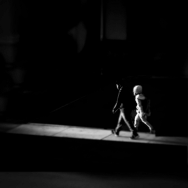 Brother and Sister : Going to School in Morning Sun :  Jim Messer Photography